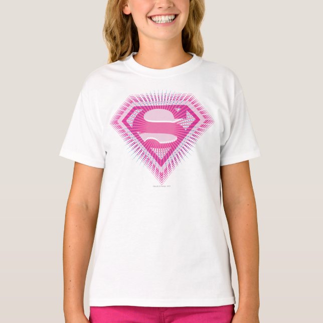 Supergirl Rosa Logotyp Tee (Framsida)