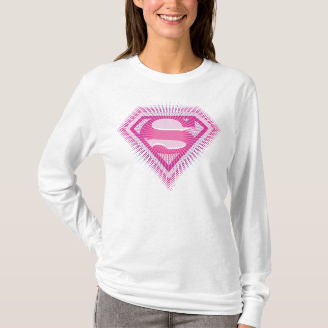 Supergirl Rosa Logotyp Tee Shirt (Framsida)