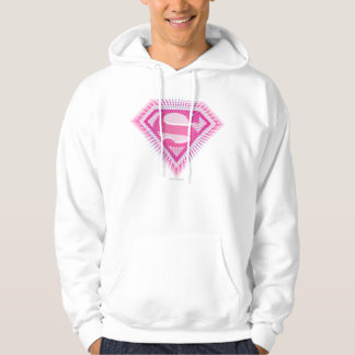 Supergirl Rosa Logotyp Tröja Med Luva