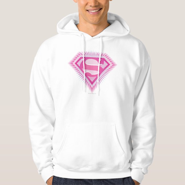 Supergirl Rosa Logotyp Tröja Med Luva (Framsida)