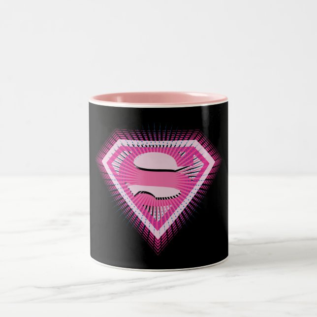 Supergirl Rosa Logotyp Två-Tonad Mugg (Center)