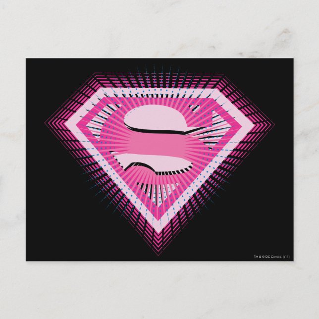 Supergirl Rosa Logotyp Vykort (Framsida)
