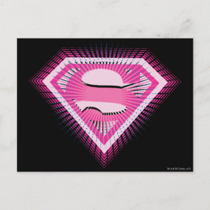 Supergirl Rosa Logotyp Vykort