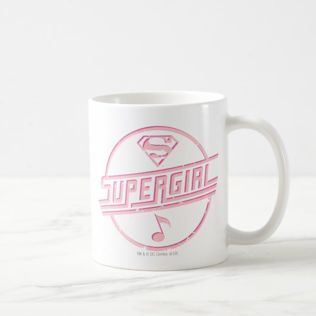 Supergirl Rosa Music Note Kaffemugg (Höger)
