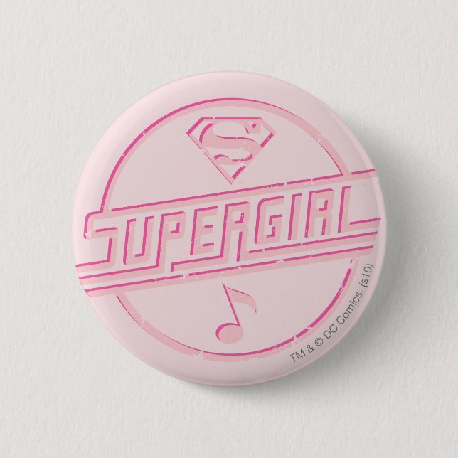 Supergirl Rosa Music Note Knapp (Framsida)