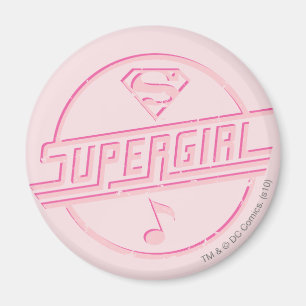 Supergirl Rosa Music Note Magnet
