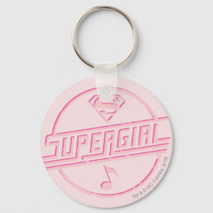 Supergirl Rosa Music Note Nyckelring