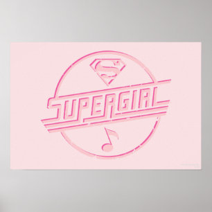 Supergirl Rosa Music Note Poster