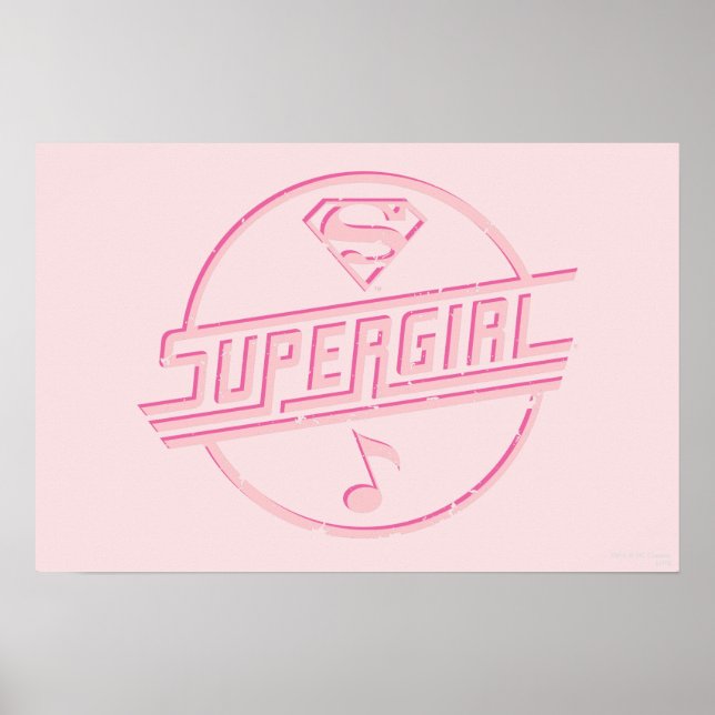 Supergirl Rosa Music Note Poster (Framsidan)
