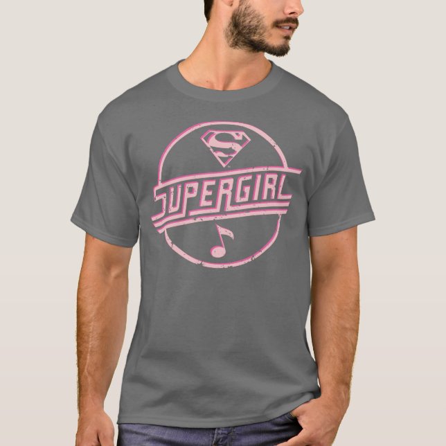 Supergirl Rosa Music Note Tee (Framsida)