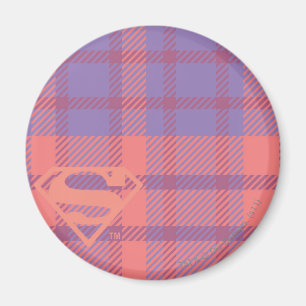Supergirl Rosa och Lila Mönster Magnet