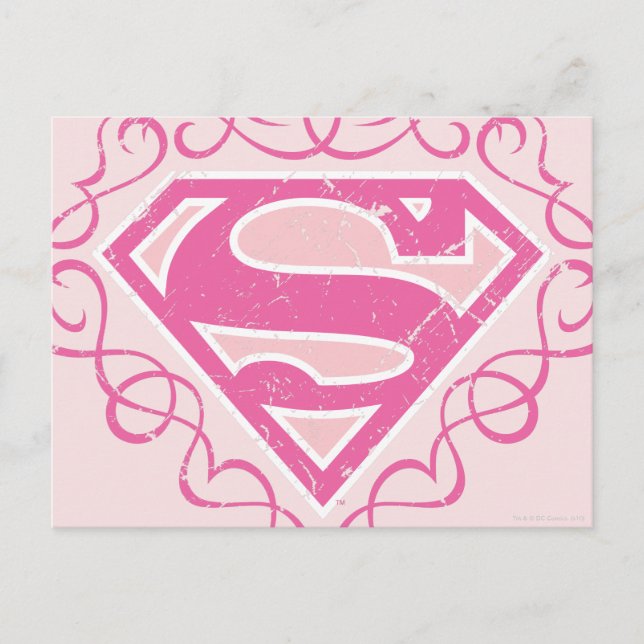 Supergirl Rosa Rand Vykort (Framsida)