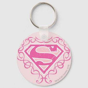 Supergirl Rosa Ränder Nyckelring