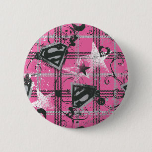 Supergirl Rosa Splatter Square Knapp