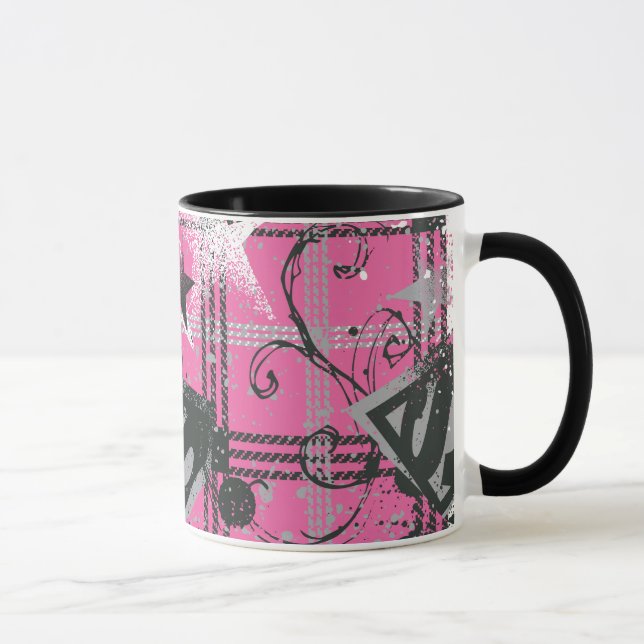 Supergirl Rosa Splatter Square Mugg (Höger)