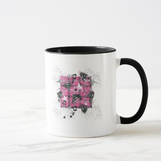 Supergirl Rosa Splatter Square Mugg (Höger)