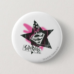 Supergirl Rosa Spray Paint Star Knapp