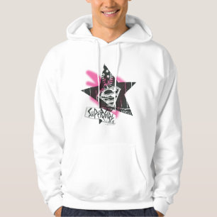 Supergirl Rosa Spray Paint Star Tröja Med Luva
