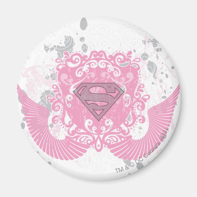 Supergirl Rosa Winged Design Magnet (Framsidan)