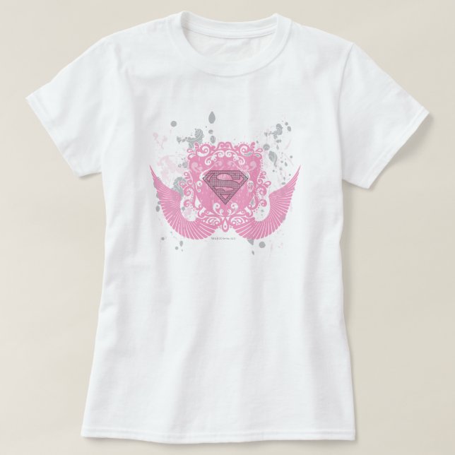 Supergirl Rosa Winged Design T Shirt (Design framsida)