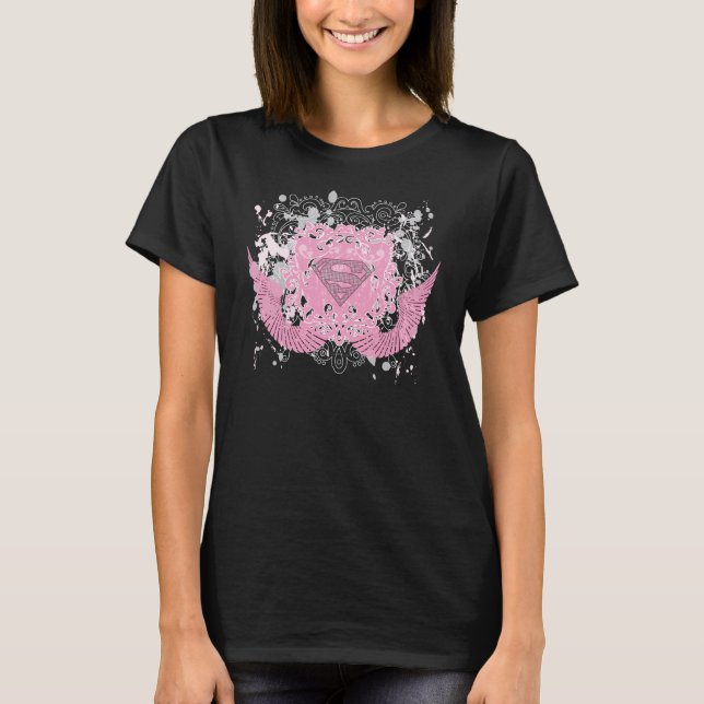 Supergirl Rosa Winged Design Tröja (Framsida)