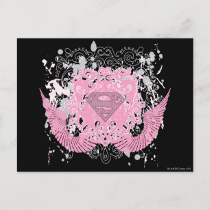 Supergirl Rosa Winged Design Vykort