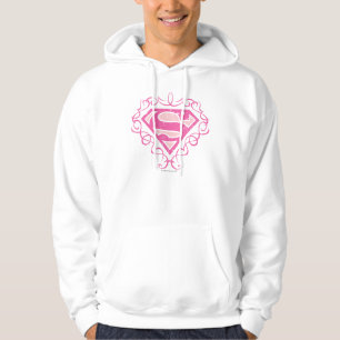 Supergirl rosarandar tröja med luva