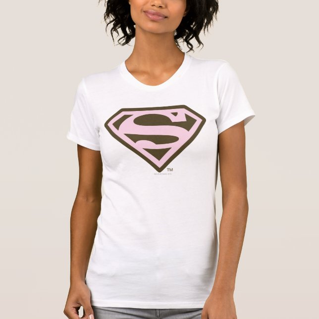 Supergirl rosor och bruntlogotyp tröja (Framsida)