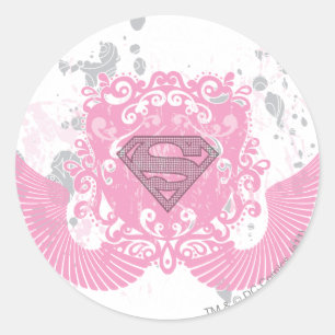 Supergirl rosor påskyndad design runt klistermärke