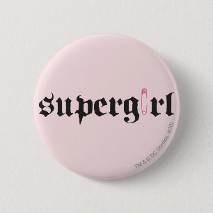 Supergirl Safety Pin Brev Knapp