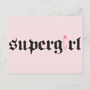 Supergirl Säkerhetsnål Brev Vykort