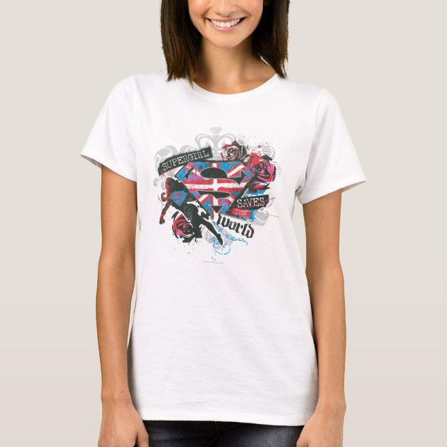 Supergirl Saves World T-shirt (Framsida)