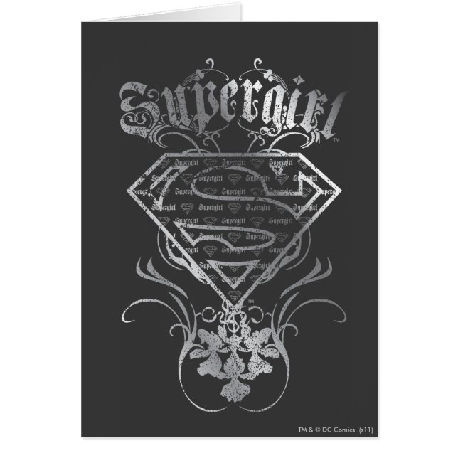 Supergirl Silver Logotyp Hälsningskort (Framsidan)