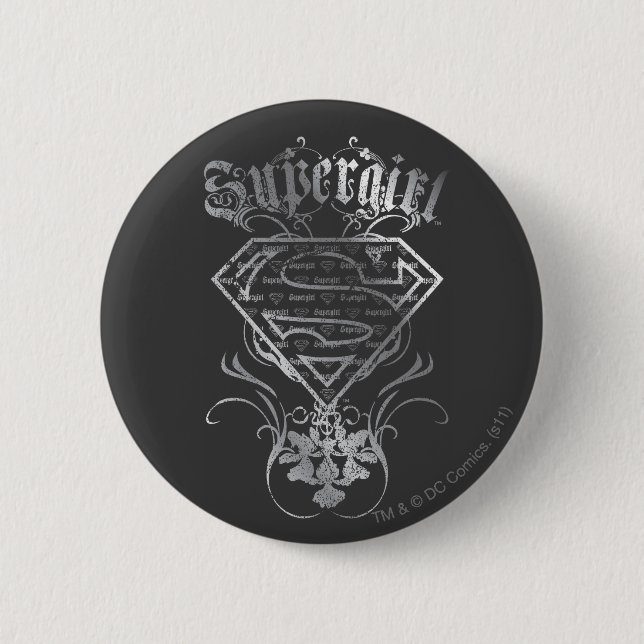 Supergirl Silver Logotyp Knapp (Framsida)