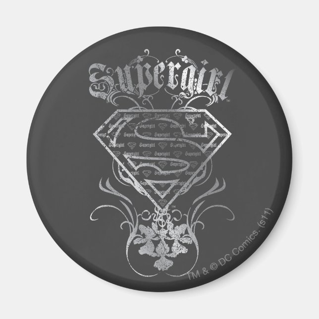 Supergirl Silver Logotyp Magnet (Framsidan)