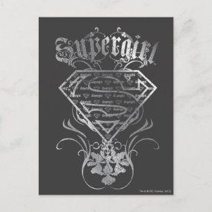 Supergirl Silver Logotyp Vykort