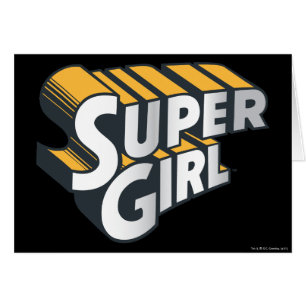 Supergirl Silver och Orange Logotyp Hälsningskort