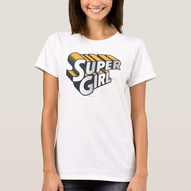 Supergirl Silver och Orange Logotyp T Shirt (Framsida)