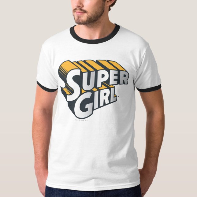 Supergirl Silver och Orange Logotyp Tee (Framsida)