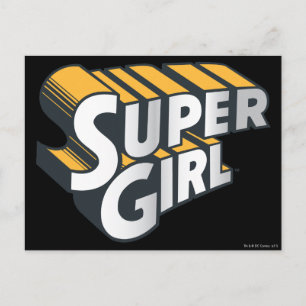 Supergirl Silver och Orange Logotyp Vykort