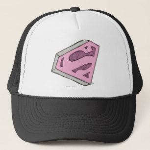 Supergirl Sketched Rosa Logotyp Truckerkeps