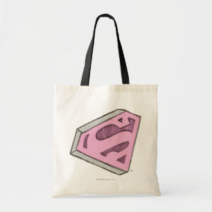 Supergirl Sketched Rosa Logotyp Tygkasse