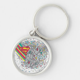 Supergirl Slumpmässig Värld 2 Rund Silverfärgad Nyckelring