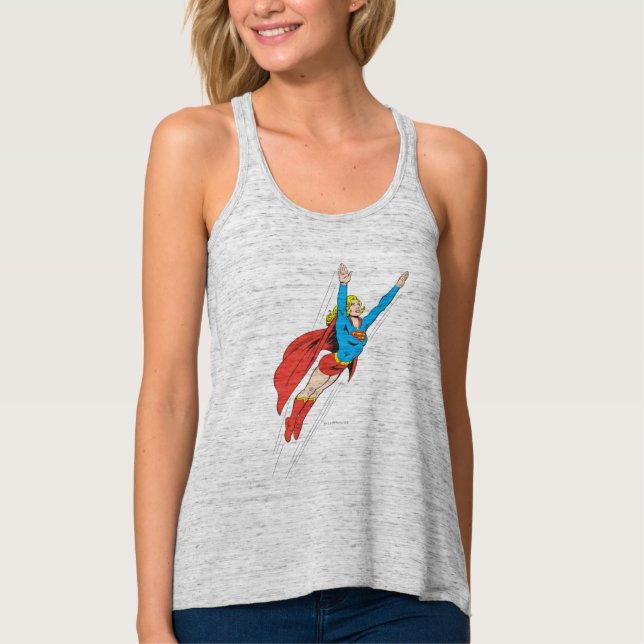 Supergirl Soars High Linne Med Racerback (Framsida)