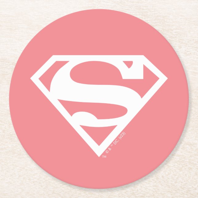 Supergirl Solid S-Shield Underlägg Papper Rund (Framsidan)