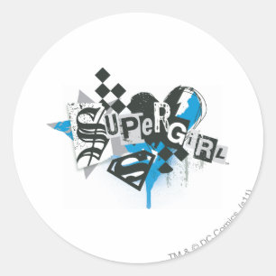 Supergirl spill och Splatter Runt Klistermärke