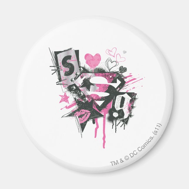 Supergirl Spills and Scribbles Collage Magnet (Framsidan)
