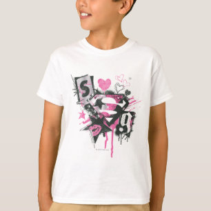 Supergirl Spills and Scribbles Collage T Shirt