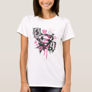 Supergirl Spills and Scribbles Collage Tee Shirt