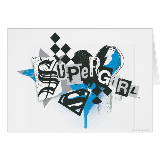 Supergirl Spills and Splatter Hälsningskort (Framsidan Horizontal)